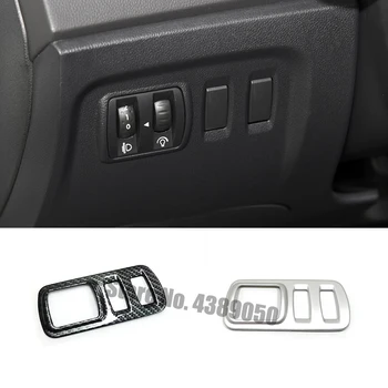 

For Renault Captur 2014-2018 LHD accessories ABS Matte/Carbon fiber Car Headlamps Adjustment Switch frame Cover Trim Car styling