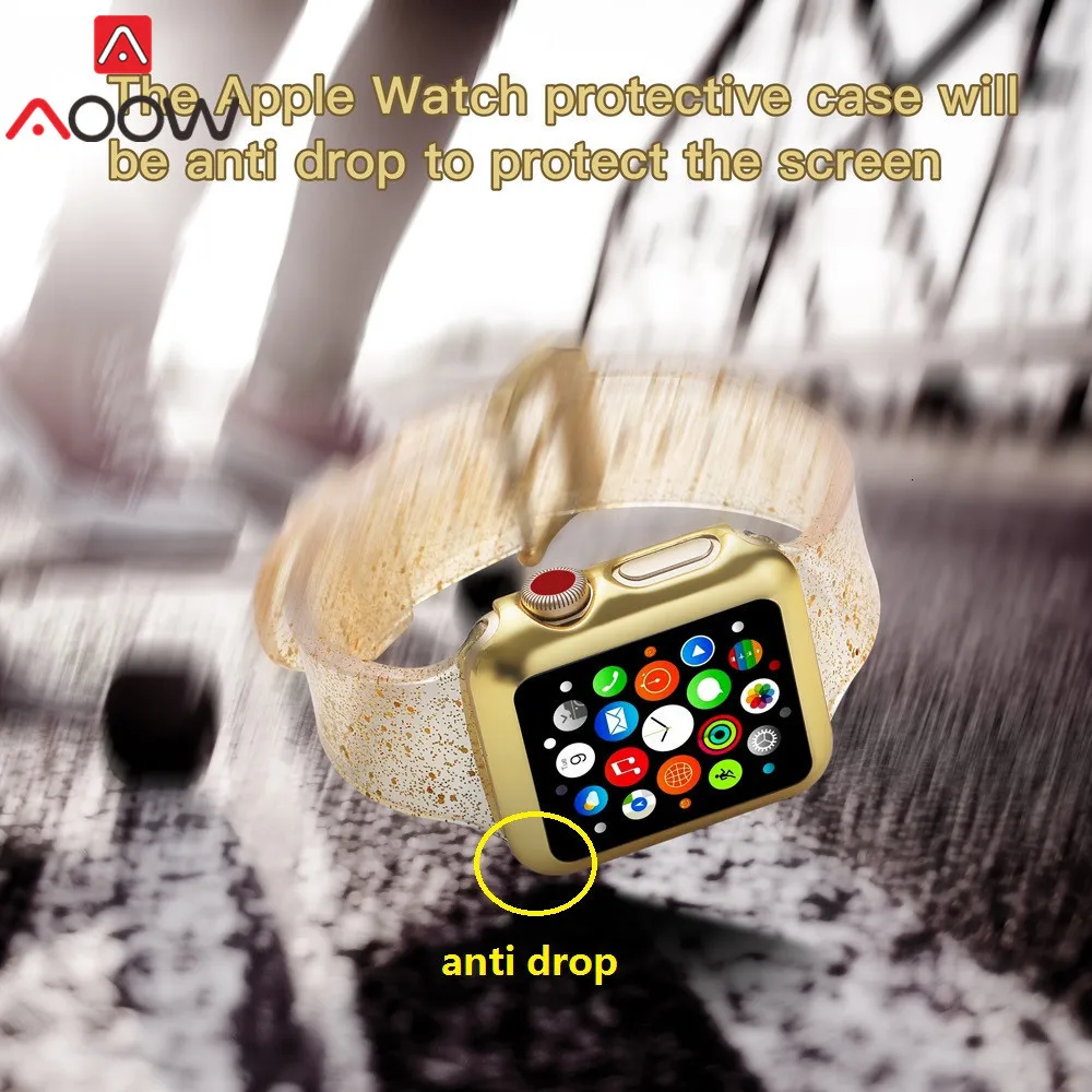 Силиконовый ремешок для часов для Apple Watch 38 мм 42 мм 40 мм 44 мм Блестящий ремешок для мужчин и женщин сменный Браслет ремешок для iwatch 1 2 3 4