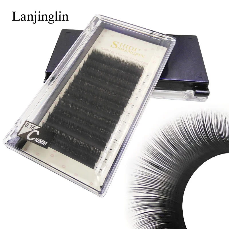 LANJINGLIN, 1 шт., накладные ресницы для наращивания, профессиональные, длинные, объемные, Индивидуальные ресницы, норковые ресницы, макияж, накладные ресницы для глаз