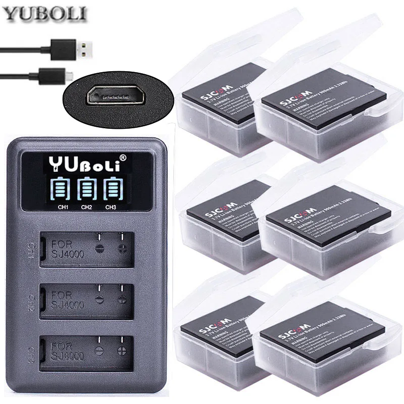3,7 v 900mah sjcam SJ4000 batería SJCAM sj4000 sj 4000 SJ5000 6000, 7000 de 8000 sj9000 C30 M10 acción batería de cámara