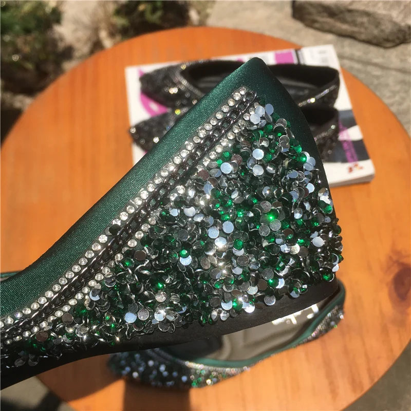 rhinestones women casual shoes fashion shiny ladies dress footwear pointed slip on female ballet flats mixed colors moccasins (9)