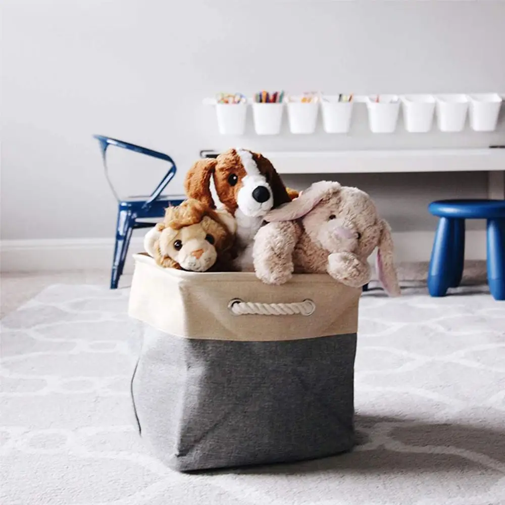 

Foldable Linen Cotton Storage Basket Europe Style Dirty Clothes Storage Laundry Basket Sundries Organizer Toy Home Storage Box