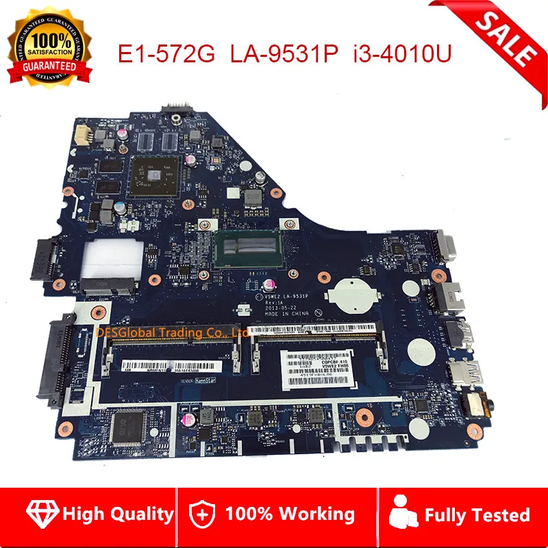 amazing  For ACER E1-572 E1-572G Laptop Motherboard V5WE2 LA-9531P i3-4010U SR16Q Mainboard Fully Tested Fas