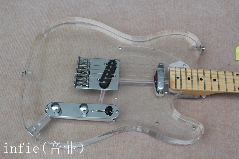 

Free shipping 2019 new crystal clear acrylic 6 strings electric guitar models guitar