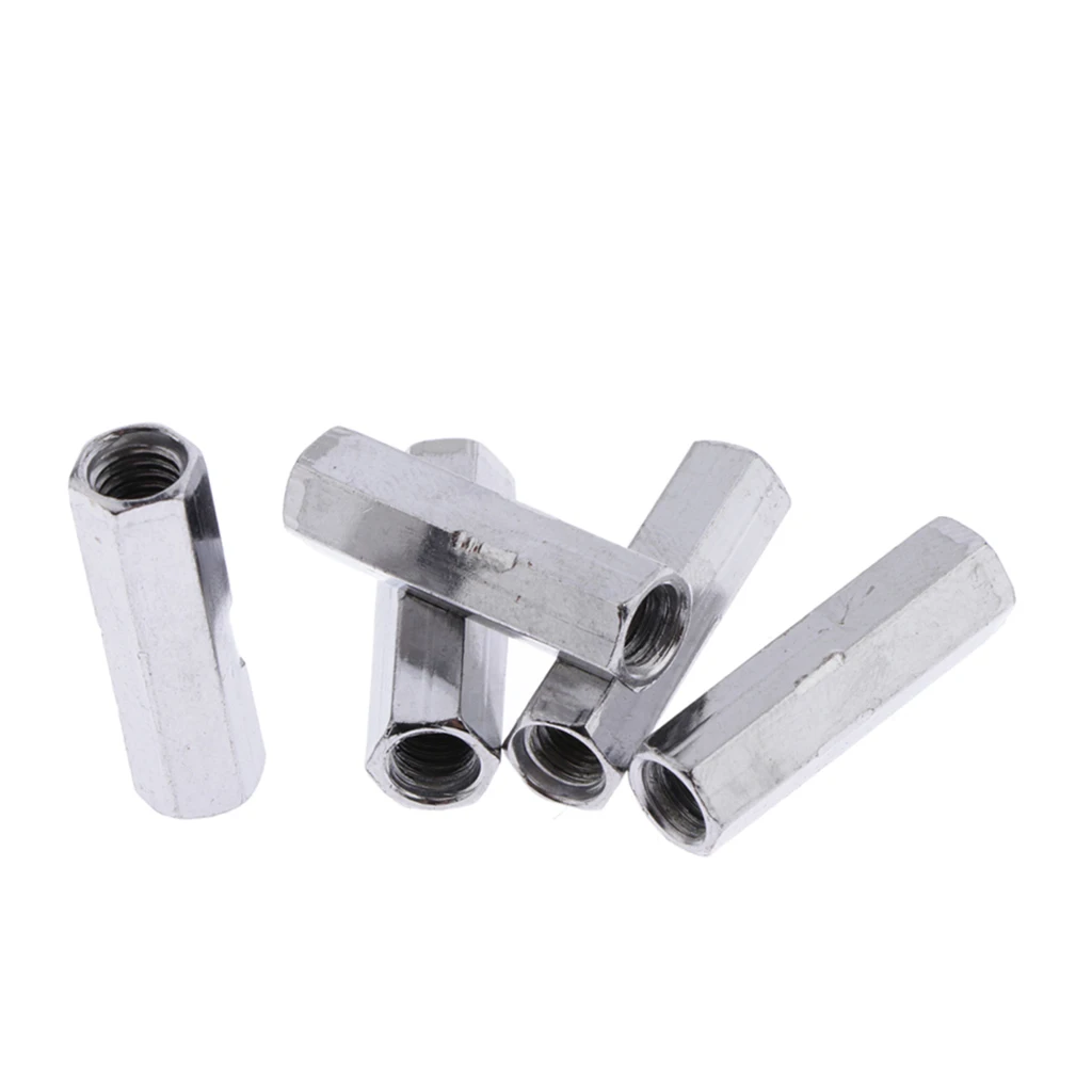 5  Pieces Hi-hat Long Hex Nut Screw Wire Connecting Rod Drum Set Kit Parts 