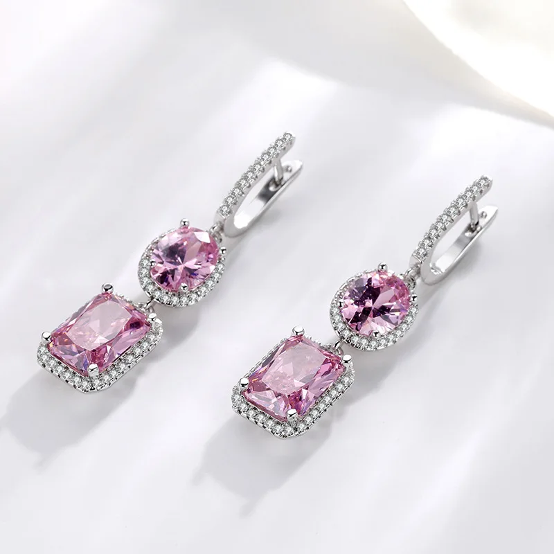 Kopen Zilver 925 Sieraden VVS1 Diamanten Oorbel voor Vrouwen Topaz Bizuteria Edelsteen Zilver 925 Sieraden Drop Granaat Oorbel Orecchini Meisje