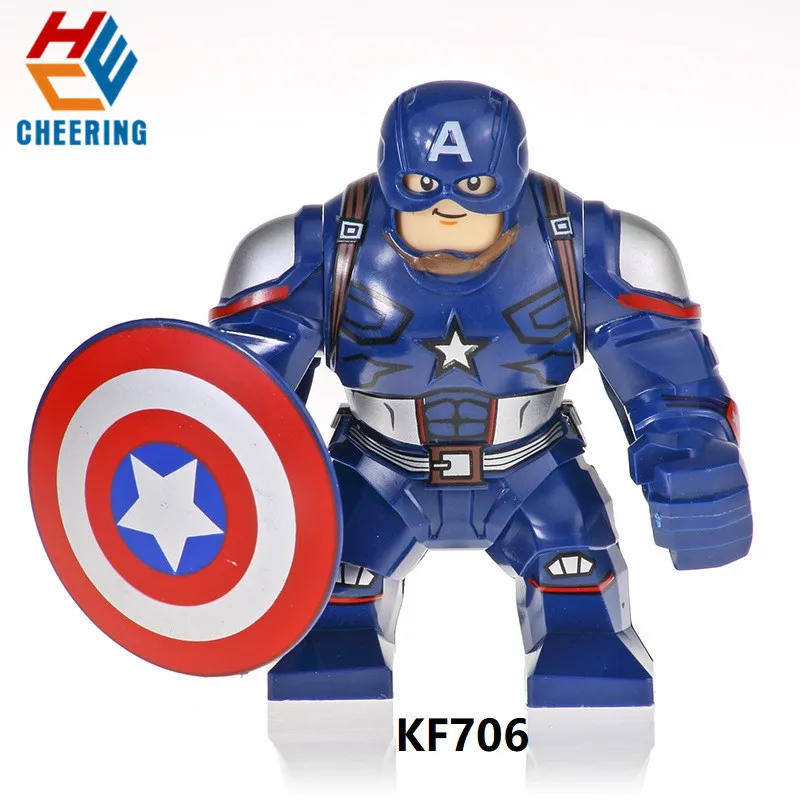 

Single Sale Big Size Models Spider-Man Captain American With mini Size Captain Series Building Blocks Toys For Children KF706