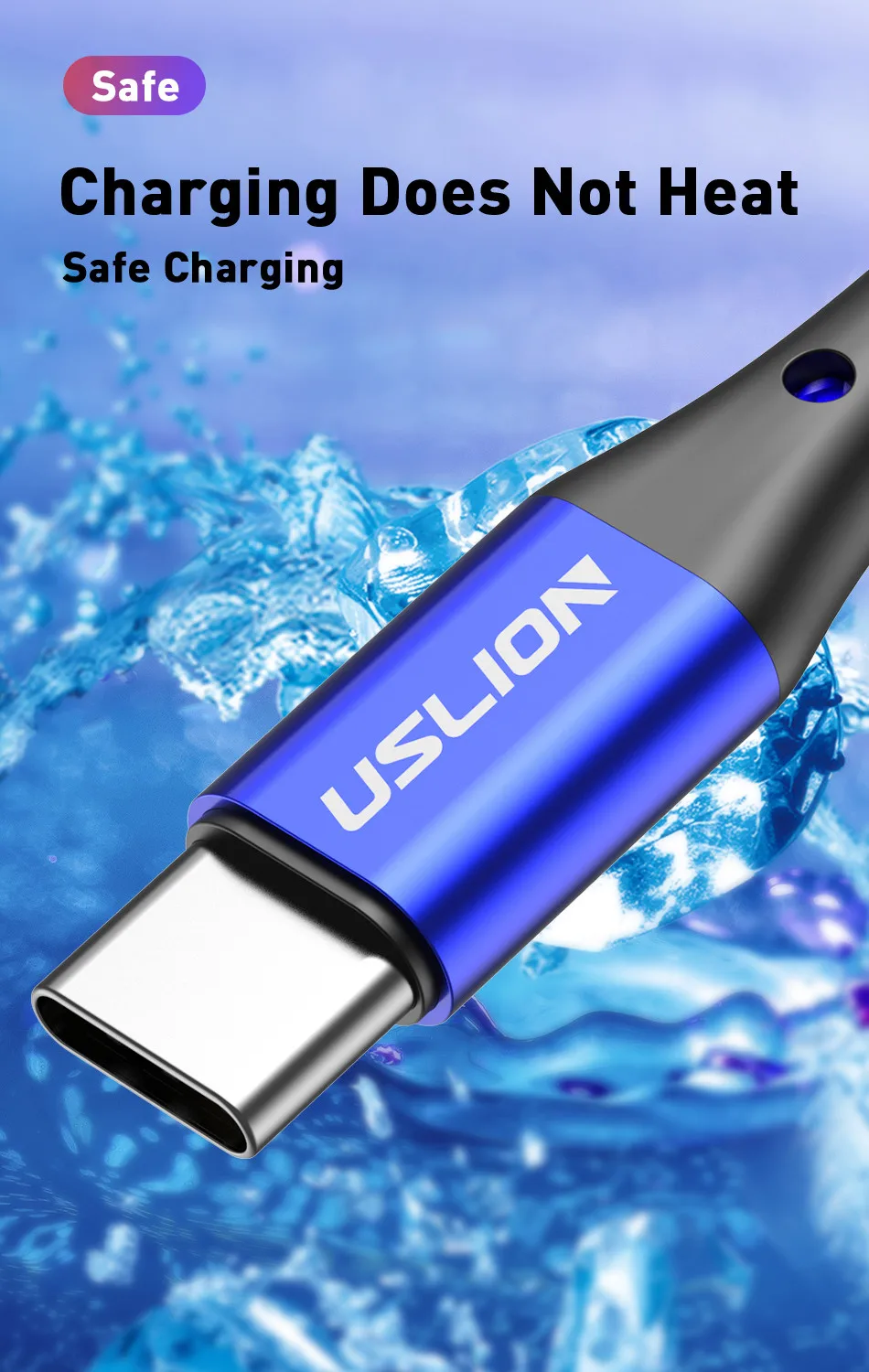 USLION 3A usb type C кабель для передачи данных для samsung Galaxy S10 S9 S8 Xiaomi Redmi Note 7 huawei P20 Быстрая зарядка зарядные устройства для мобильных телефонов