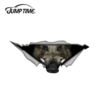 

Jump Time 13cm x 5.4cm Wild Boar car Decal 3D Pet Graphic Vinyl Decal Car Window Bumper Car Stickers