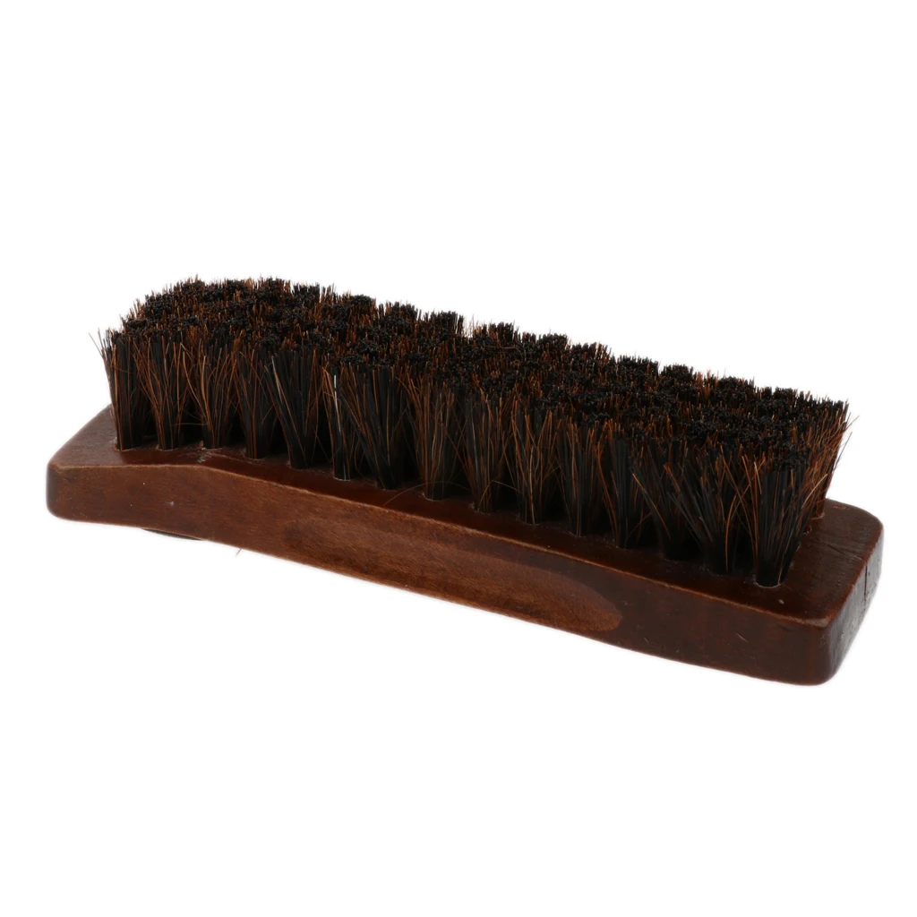 shoe brushes Professional Practical HorseHair Shoes Shine Polish Buffing Brush Wooden 