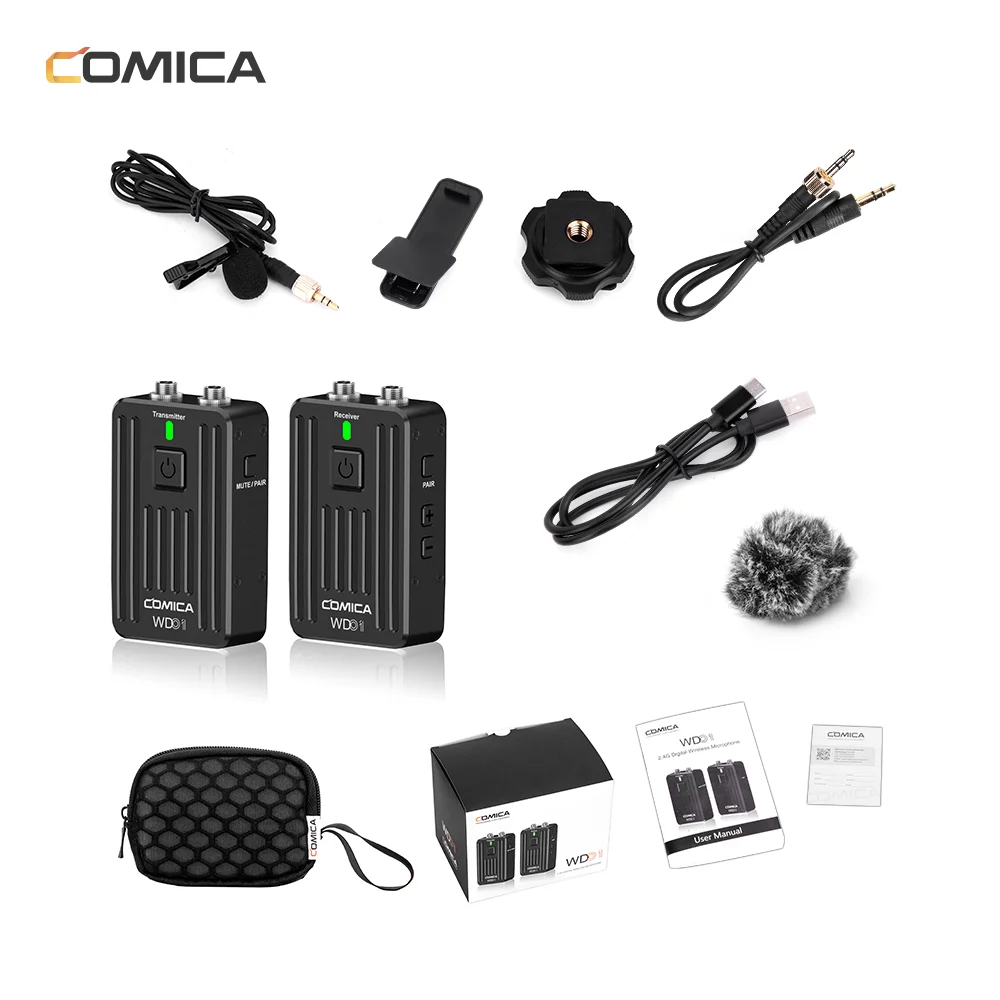 Микрофон Comica WD01 для видеосъемки видеосвязь YouTube 2 4G цифровой беспроводной