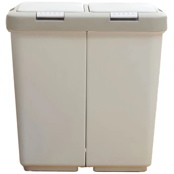 

Sorting Trash Can Bathroom Kitchen Recycle Bin Household Dry and Wet Separation Waste Bin Nordic Style Rubbish Bin-White