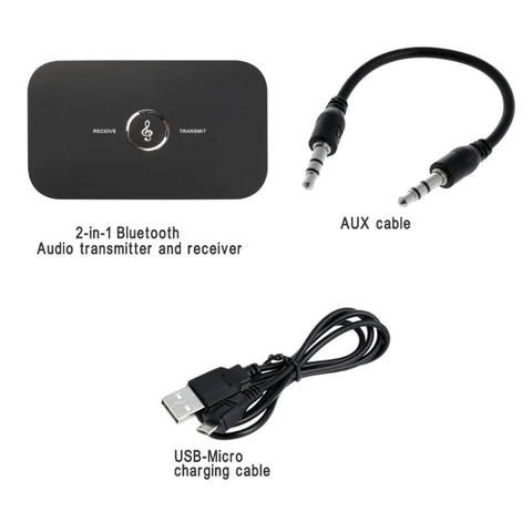 5.0 Audio Receiver Transmitter 300Mah Battery 3.5mm AUX Jack Stereo Music Wireless Adapters For TV Car PC Headphone