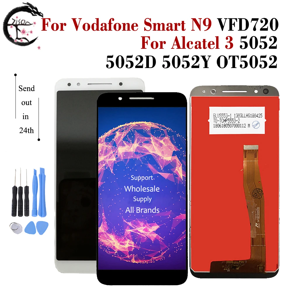ЖК-дисплей для Vodafone Smart N9 VFD720 VFD 720 Полный ЖК-дисплей кодирующий преобразователь сенсорного экрана в сборе для Alcatel 3 5052 5052D 5052Y