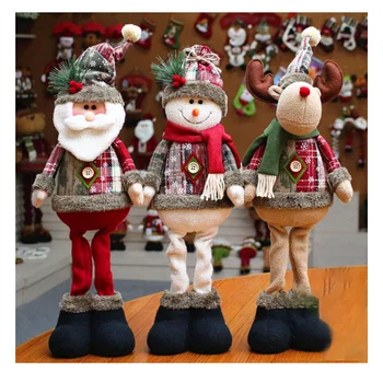 

Christmas Dolls Snowman Santa Claus Standing Doll 2020 Christmas Decorations For Home Desk Window Xmas Festival Decoration