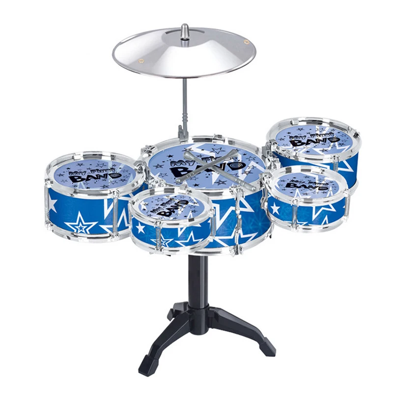 Детские джазовые барабанные установки ударные инструменты для джаза развивающий Инструмент Игрушки Начинающих практический набор синий