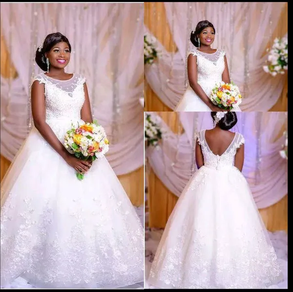 

White Princess Lace Wedding Dresses 2021 Sexy African Sheer Plus Size Black Gowns Bride Dress Wedding Gown