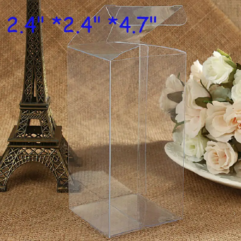 

6x6x12cm Clear PVC Packaging Box Clear Wedding Christening Return Gift Display Boxes Free Shipping