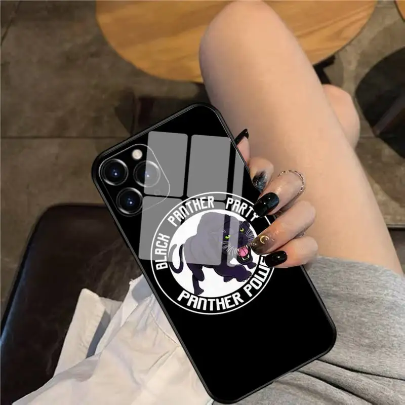 Black Panther Party Phone Case Glass For iphone 12 11 Pro Max XS XR X 8 7 Plus SE2 | Мобильные телефоны и аксессуары