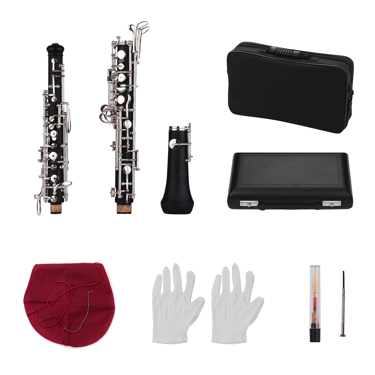Muslady Профессиональный oboe C Ключ полуавтоматический стиль никелированные ключи деревянный духовой инструмент с полными аксессуарами