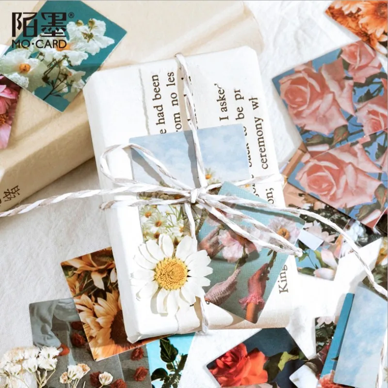 46pcs Boxed stickers Flowers world irregular Paper Rose Aesthetics