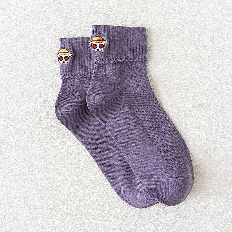Теплые забавные носки с вышивкой в виде сердца/улыбки Harajuku, корейский конфетных оттенков, милые носки для женщин, Divertidos, креативные Sokken, женские носки - Цвет: Purple Socks