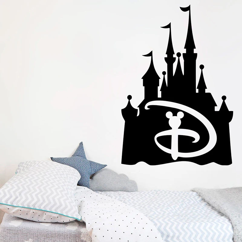 Cartoon Disney Mickey Mouse Emblem Dreaming Castle Vinyl Wall Stickers For Home Decor Kids Room Decoration Mural Wall Art Decals Cartoon Disney Mickey Mouse Emblem Dreaming Castle Vinyl Wall Stickers For Home Decor Kids Room Decoration Mural Wall Art Decals
