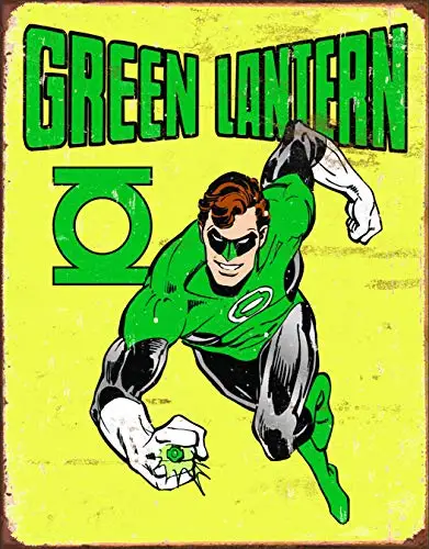Green Lantern Retro Dependent предприятий Wonder Woman Ретро жестяной знак, 12," W x 16" H - Цвет: Green Lantern Retro