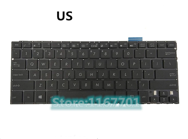 US-Black Клавиатура для ноутбука/ноутбука Asus Zenbook Flip UX360 UX360C UX360CA EU NE UK RU US версия - Цвет: US-Black