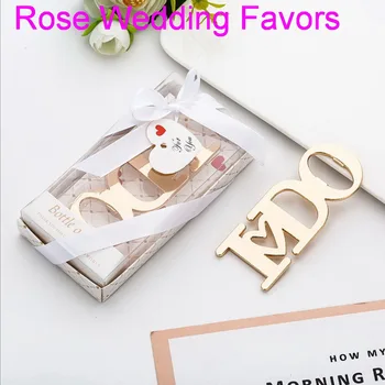 

I Do Gold Metal Bottle Opener in Gift Box Love Wedding Favors Heart Design Beer Cap Openers Bar Party Giveaways For Guest 10PCS