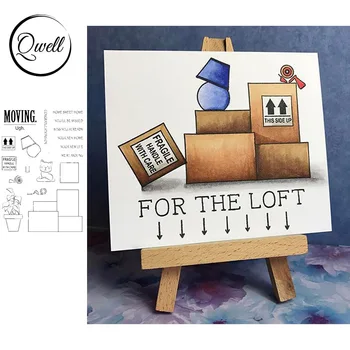 

QWELL Stacked Boxes Clear Stamps for Scrapbooking and Card Making Paper Craft 2020 New Transparent Silicone