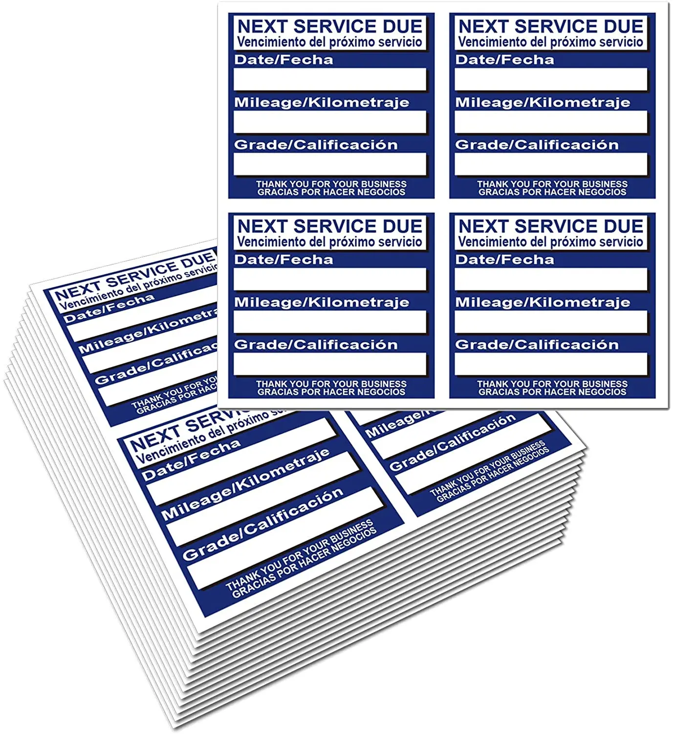 Blue Oil Change Stickers Service Reminder Labels 1.8