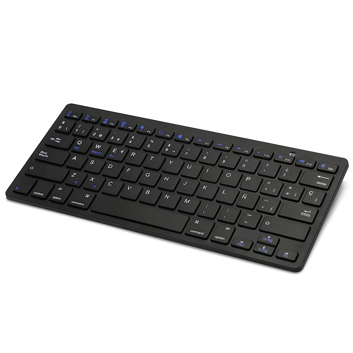 

Ultra-thin Spanish Layout Bluetooth Keyboard Portable With Ñ Button Bluetooth Connection for iPad iPhone iOS Android Windows