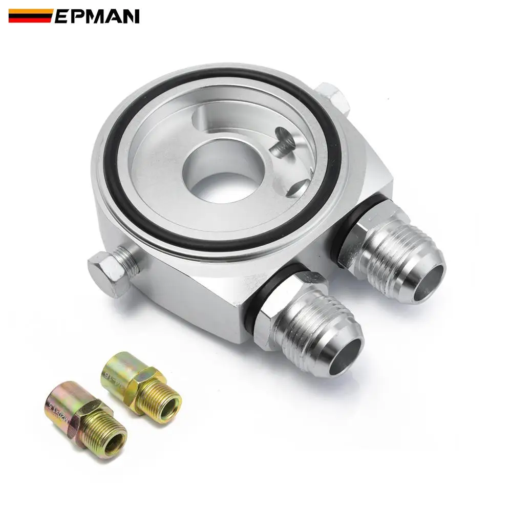 EPMAN Oil Filter Temp Pressure Oil Cooler Sandwich Plate M20 X 1.5 AN10/AN8 Adapter Sensor EP-OL01SL