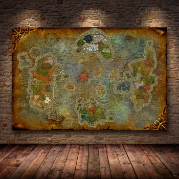

Unframed The Poster Decoration Painting of World of Warcraft 8.0 map on HD Canvas canvas painting wall art canvas