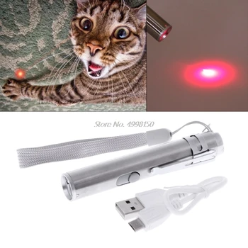 

3 in 1 Cat LED Chase Toys Laser Pointer Pen USB Rechargeable Flashlight Pen Dropship