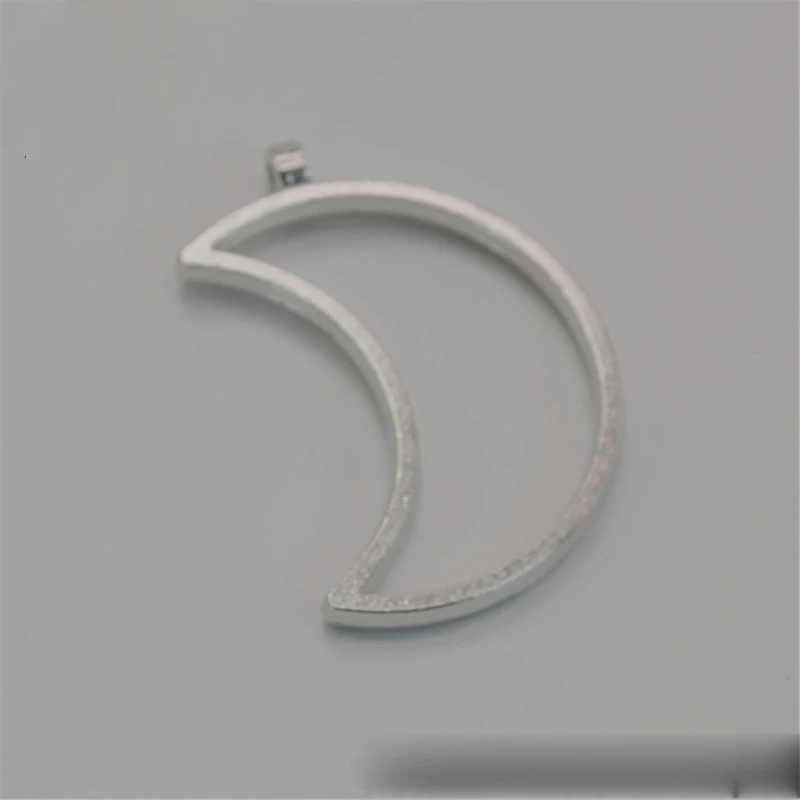 Moon rhodium 10 шт./лот, винтажный Шарм, эпоксидная металлическая рамка, фоторамка, пустая основа для подвески, сделай сам, ожерелье, подвеска, ювелирные изделия, фурнитура - Цвет: Moon rhodium
