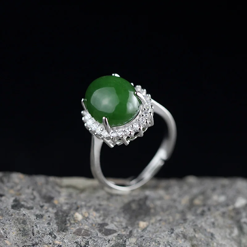 

2019 Real Anel Feminino Character Items Listed On The New Women's Fashion Summer Atmosphere Elegant Hetian Hollow-out S925 Ring