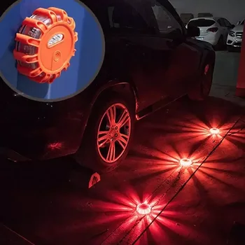 

LED Road Flares Flashing Warning Light Road Safety Flare Flashing Warning Light Roadside Flares Emergency Disc For truck Car Mar