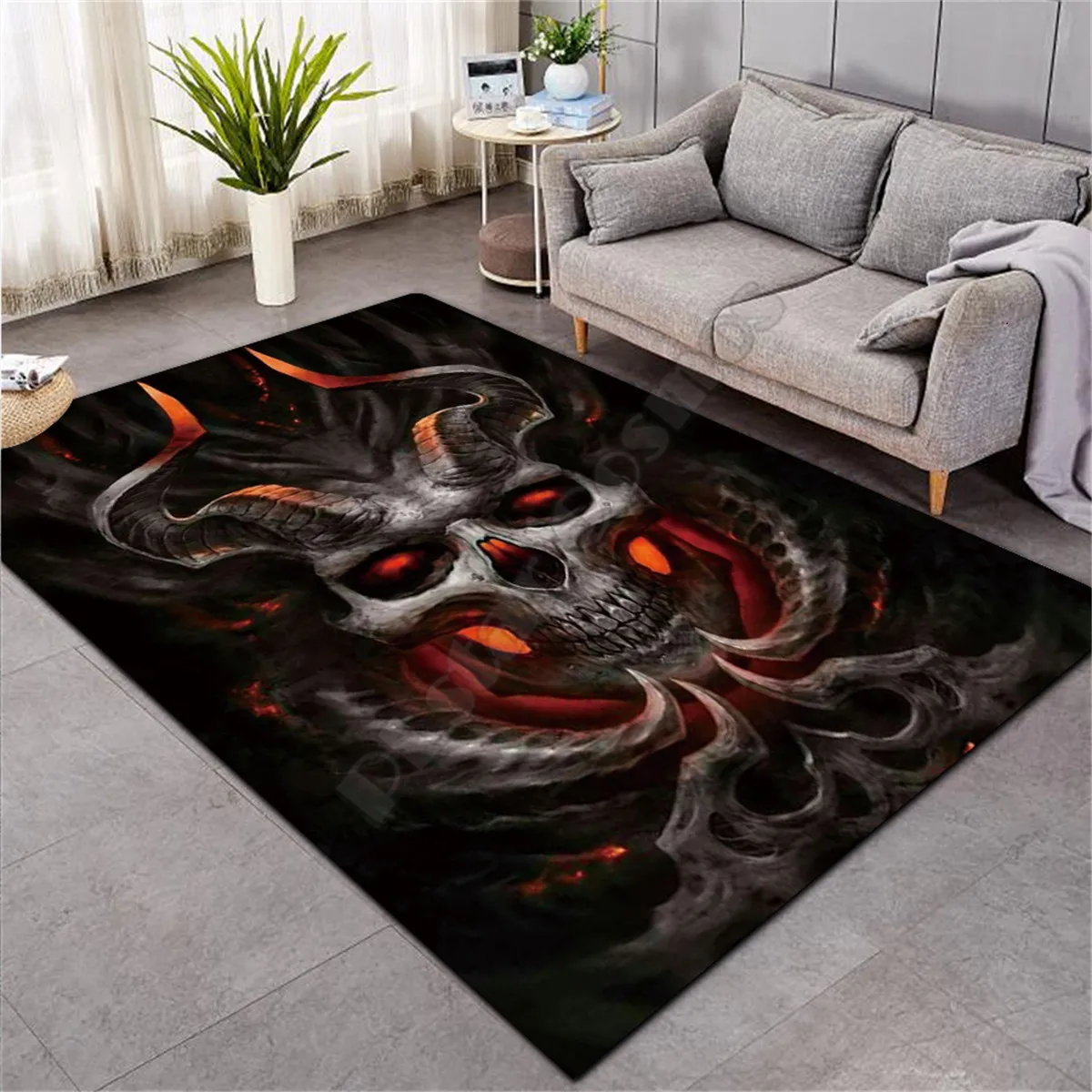 

Skull 3D Printed Carpet Mat for Living Room Doormat Flannel Print Bedroom Non-slip Floor Rug 03