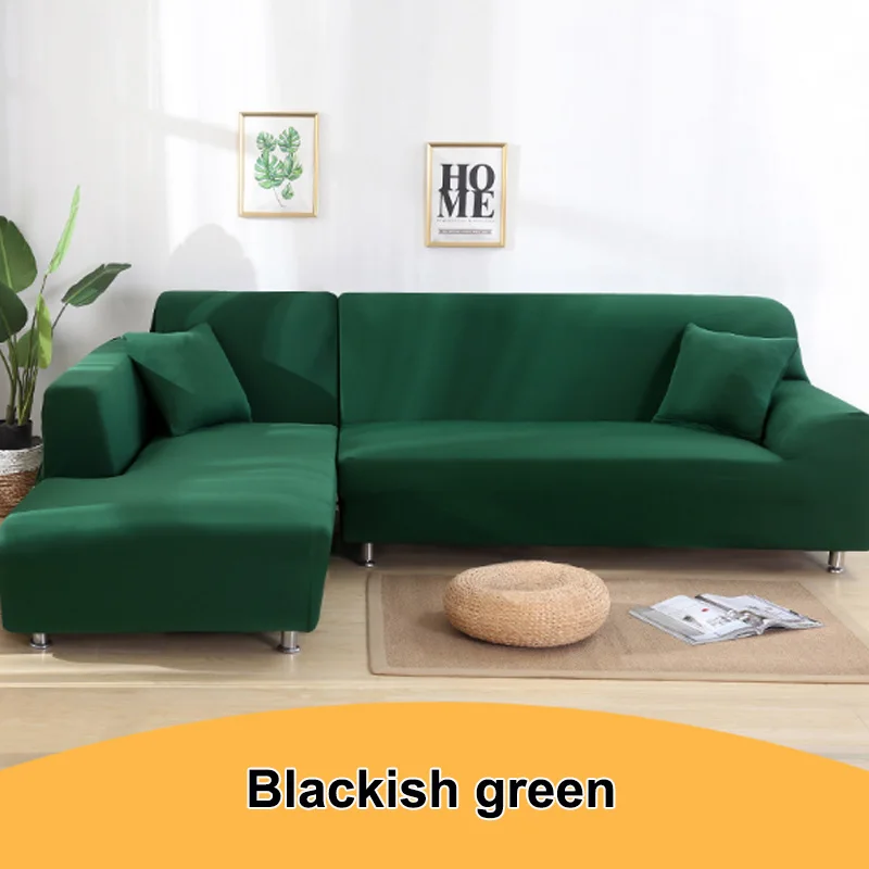 Эластичный 1 шт. угловой диван Высокое качество секционные Твердые L-стиль общие популярный чехол для дивана Лидер продаж плотно Обёрточная бумага - Цвет: Dark green