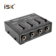 ISK HA300 профессиональный сценический портативный усилитель, четырехполосный усилитель для наушников, звукозаписывающий студийный Разветвитель для наушников