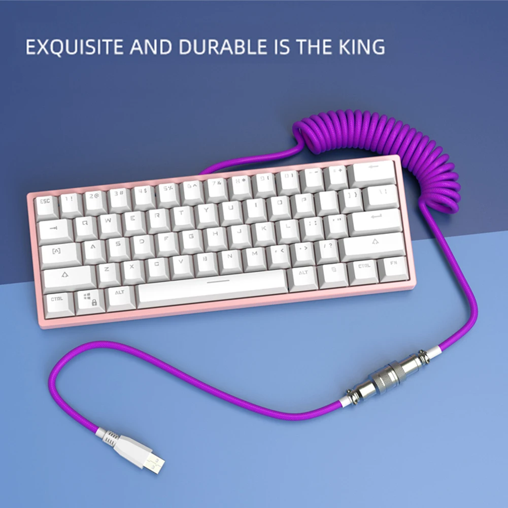 Konserveringsmiddel Sidst respekt Coiled Type C Usb Cable For Mechanical Keyboard Aviator Connector Spiral  Paracord With Sleeve Mechanical Keyboard Aviator Cable - Pc Hardware Cables  & Adapters - AliExpress