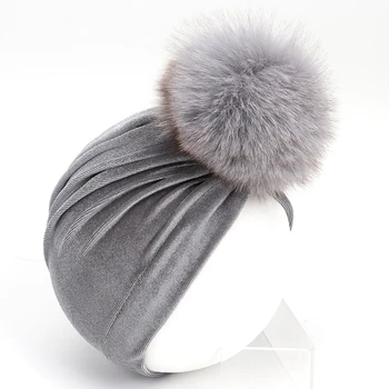 

Winter Baby Hats Fur Children Kids Beanies Velvet Unisex Pompom Muslim Indian Hats Toddler Ear Warmer Headwear for Newborn