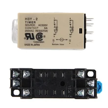 1pcs H3Y-2 Tempo Relé AC 220 V Delay Timer Relay Tempo 0-30 Minuto/Segundos com Base relés de Atraso de tempo Relé 220 V Para Arduino(China)