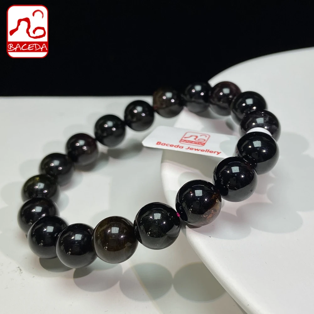 Baceda Protection From Negativity Accepting Positive Energy Natural Crystals Of Black Rose Tourmaline Bracelet Women Or Men Box Bracelets Bangles Aliexpress