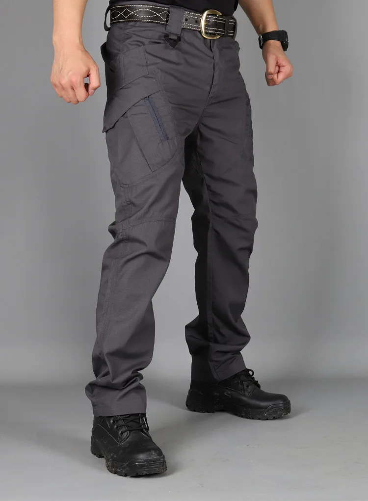 2019IX7 tactical pants men's trousers special forces army fan pants outdoor training pants autumn and winter hiking pants wear t - Цвет: IX9gray