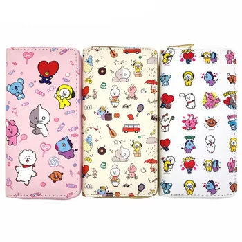 

KANDRA Lovely Cartoon PU Leather Wallet for Women Clutch Long Purses 2020 Girls Coin Purse Card Holder Zipper Bag