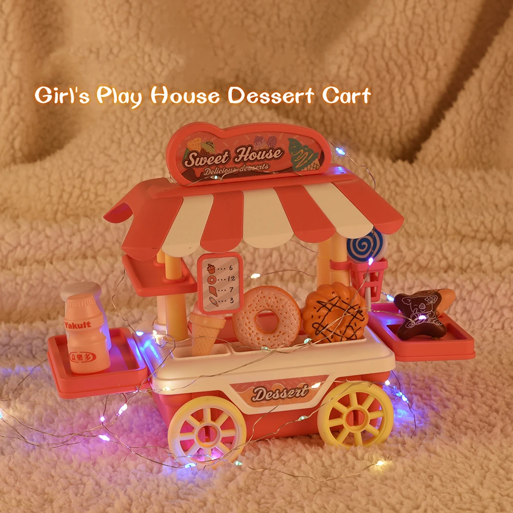 Kids Simulation Food Kitchen Car Toy Pretend Play Cooking Toy Pot Hamburger Hot Dog Cookies Interactive Play House Toys For Girl