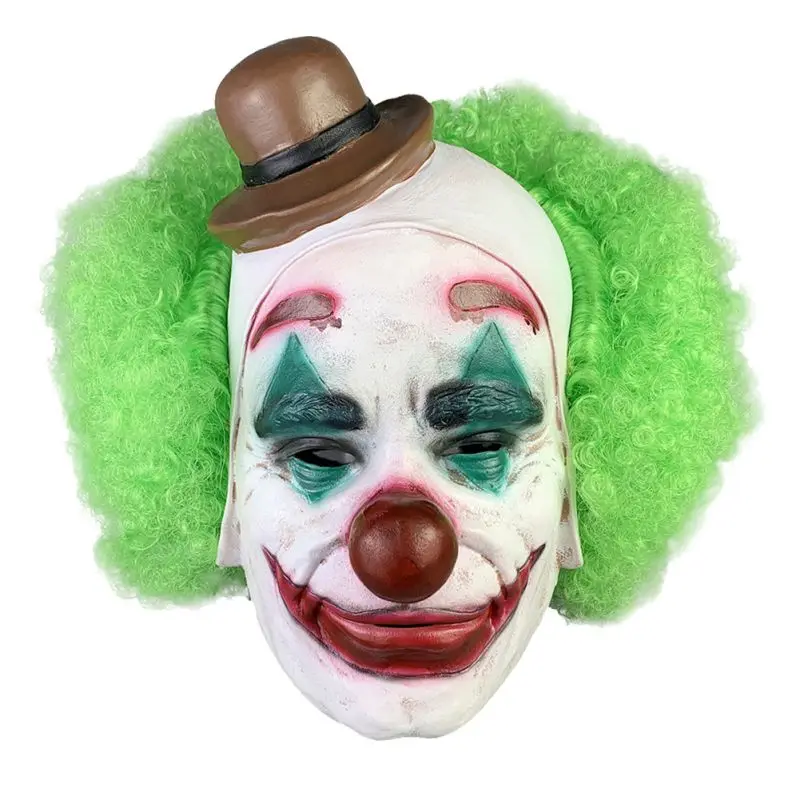 Halloween Scary Movie Clown Mask Joker Frank Latex Mask Full Face Covered Cosplay Mask For Festival Masquerade Party Props - Цвет: B